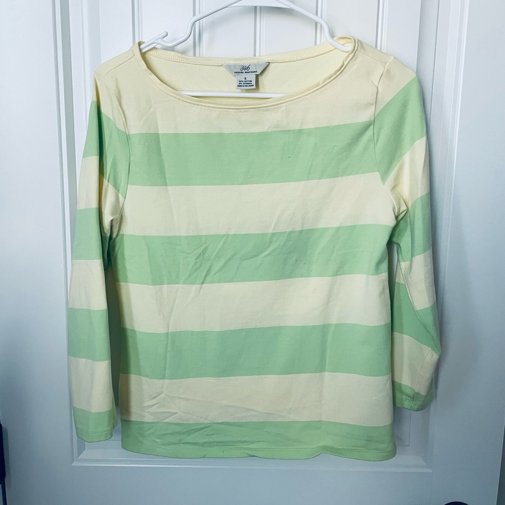Brooks Brothers 346 Green and Yellow long sleeve